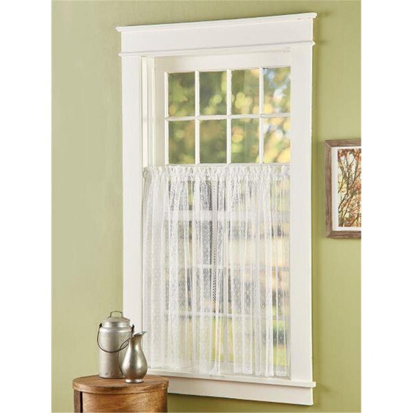 Heritage Lace Point D Esprit Window Tier; White - 60 x 30 in. - 8610W-6030