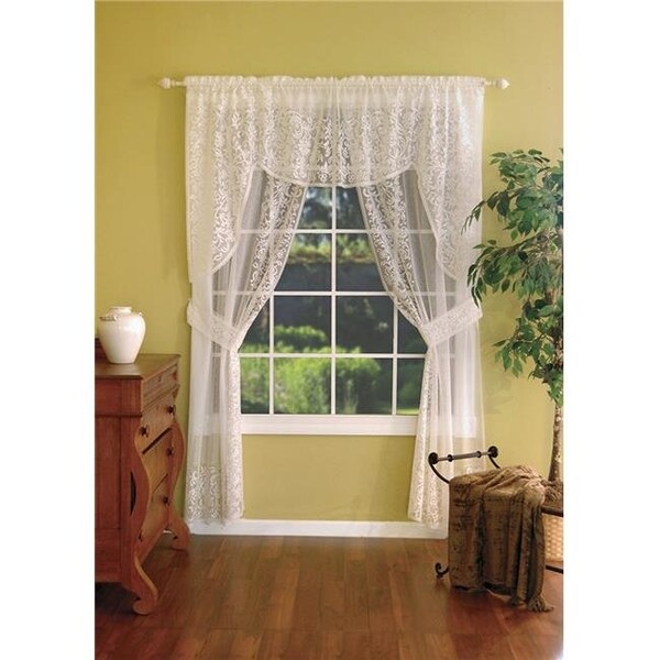 Heritage Lace Heritage Lace 6285W-S Eloquence 72 x 38 in. Swag - White - 6285W-S