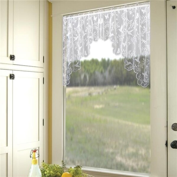 Heritage Lace Heritage Lace 7320WS-36PR Hummingbirds Swag Pair; White - 72 x 36 in. - 7320WS-36PR