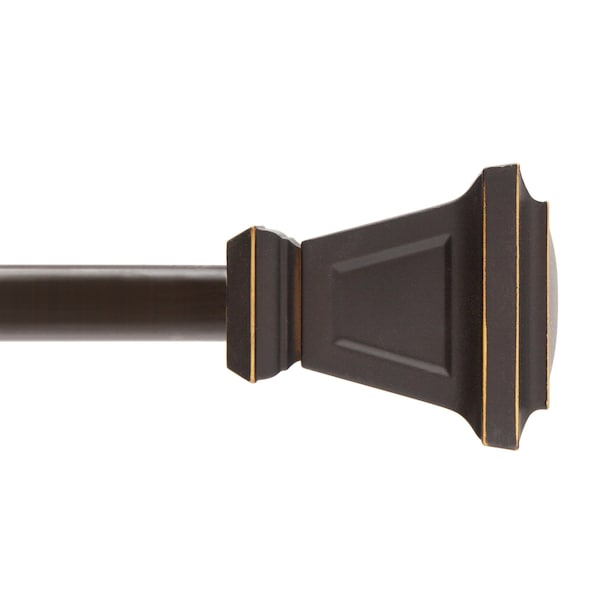 Kenney Mfg Kenney Seville 5/8" Standard Decorative Window Curtain Rod, 90-130", Oil Rubbed Bronze - KN75352NP