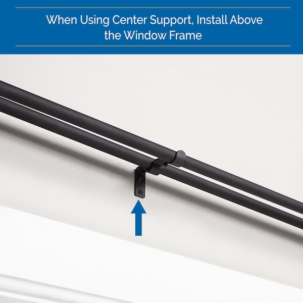 Sun Zero Sun Zero Bronn Industrial 3/4" Room Darkening Double Curtain Rod, 36-66", Matte Black - SN47079E