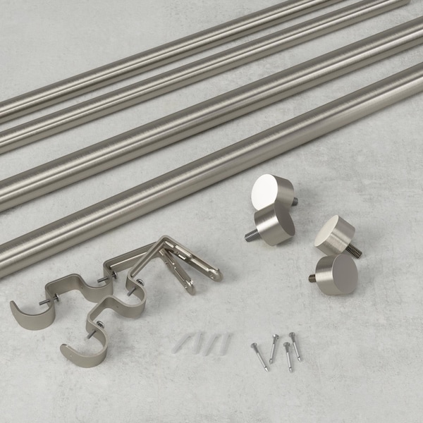 Umbra Umbra Cappa Nickel Silver Double Curtain Rod 120 in. L X 180 in. L - 1014402-411