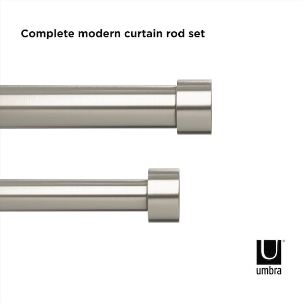 Umbra Umbra Cappa Nickel Silver Double Curtain Rod 120 in. L X 180 in. L - 1014402-411