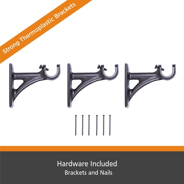 Kenney Mfg Kenney Birkin 3/4" Fast Fit Easy Install Decorative Window Curtain Rod, 42-120", Oil Rubbed Bronze - KN80802NP