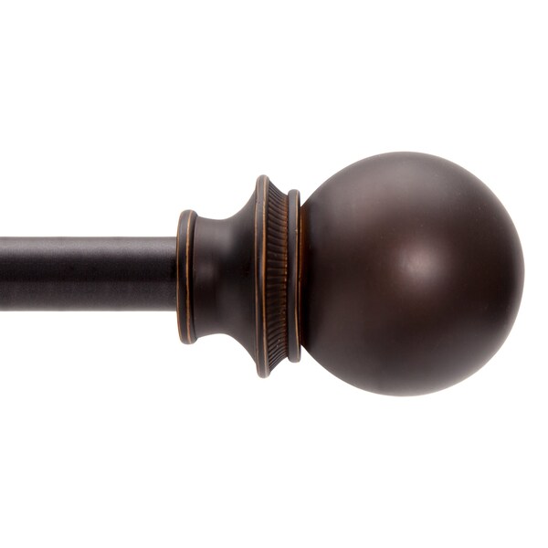 Kenney Mfg Kenney Birkin 3/4" Fast Fit Easy Install Decorative Window Curtain Rod, 42-120", Oil Rubbed Bronze - KN80802NP