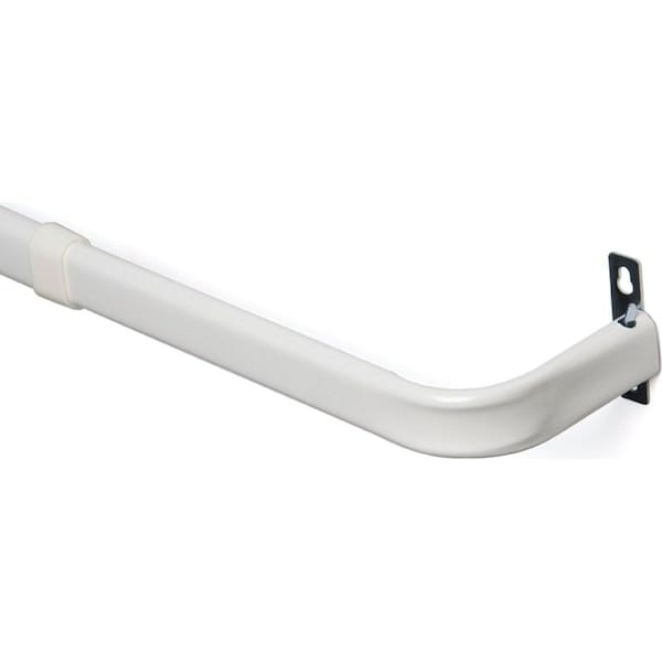 Kenney Mfg Curtain Rod, 1 in Dia, 84 to 120 in L, Steel, White - KN513