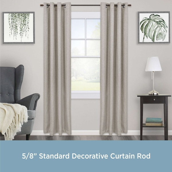 Kenney Mfg Kenney Kendall 5/8" Standard Decorative Window Curtain Rod, 28-48", Oil Rubbed Bronze - KN71718V1