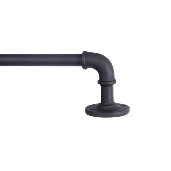 Kenney Mfg Kenney Adler 5/8" Indoor/Outdoor Rust-Resistant Wrap Around Curtain Rod, 28-48", Black - KN90030NP