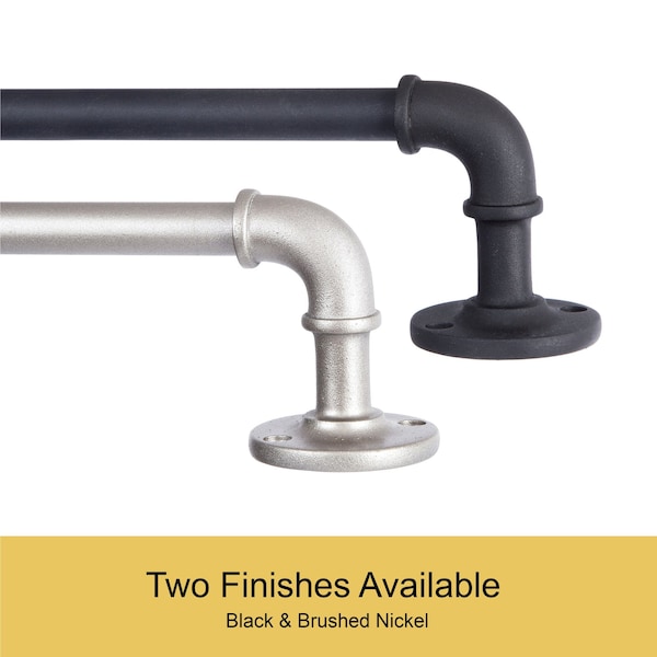 Kenney Mfg Kenney Adler 5/8" Indoor/Outdoor Rust-Resistant Wrap Around Curtain Rod, 28-48", Black - KN90030NP