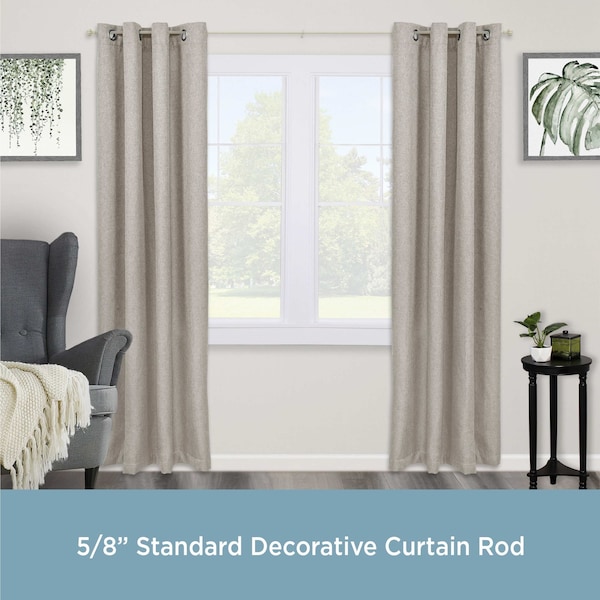 Kenney Mfg Kenney Rachel 5/8" Standard Decorative Window Curtain Rod, 48-86", Antique White - KN71605V1