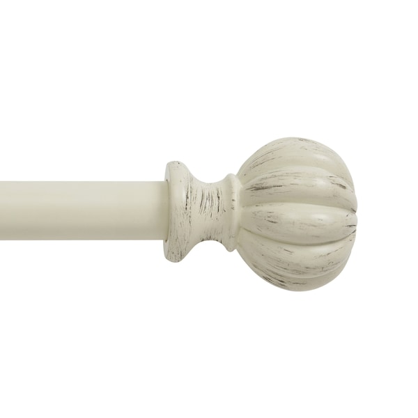 Kenney Mfg Kenney Rachel 5/8" Standard Decorative Window Curtain Rod, 48-86", Antique White - KN71605V1