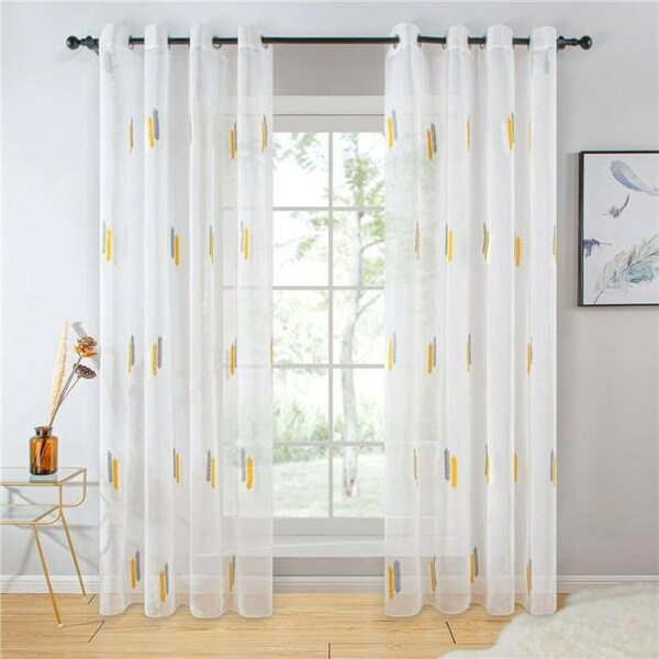 Dolce Mela Dolce Mela DMC723 Cologne - Sheer Curtain Panel; White - Tall - DMC723