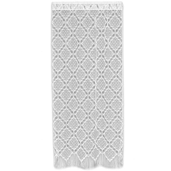 Heritage Lace 48 x 84 in. Diamond Fringe Panel; White - 6415W-4884