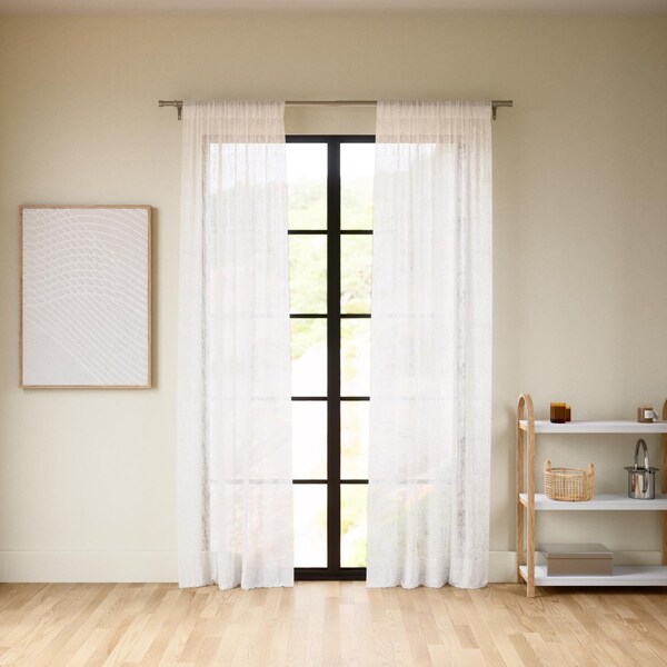 Umbra Sheera White Curtain 52 in. W X 84 in. L - 1017285-660