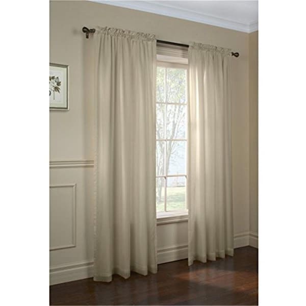 Commonwealth Home Fashions Commonwealth Home Fashion 84 in. Thermalogic Rhapsody Lined Light Filtering Voile Panel, Ivory - 70489-100-84-008