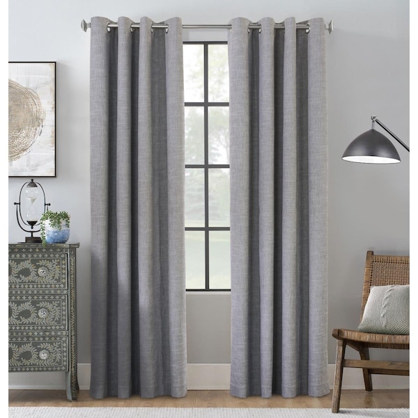 Kd Muebles De Dormitorio 52 x 84 in. Maya Grommet Curtain Panel Window Dressing; Grey - KD2838569