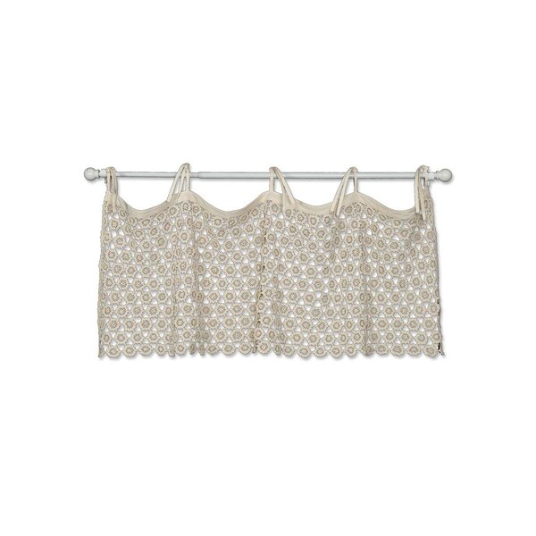 Back2Basics 45 x 16 in. Crochet Envy Pearl Valance, Natural - BA2585586