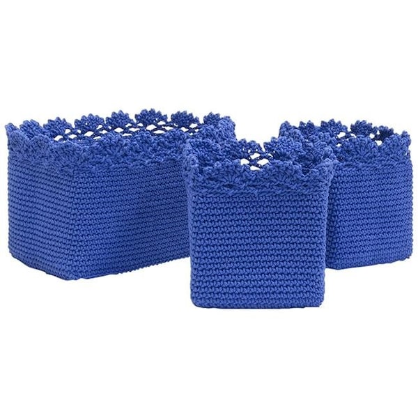 Heritage Lace Heritage Lace MC-1050CB Mode Crochet Basket with Trim; Set of 3 - MC-1050CB