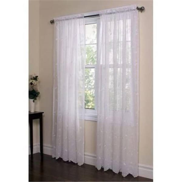 Kd Gabinete Hathaway an Exquisite Scroll Motif on a Faux Linen Curtains - White - 84in. - KD2838604