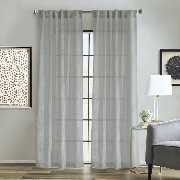 Legacy Brand Products Legacy  52 x 84 in. Emma Dual Header Curtain Panel Window Dressing, Grey - 71985-142-52-84-404