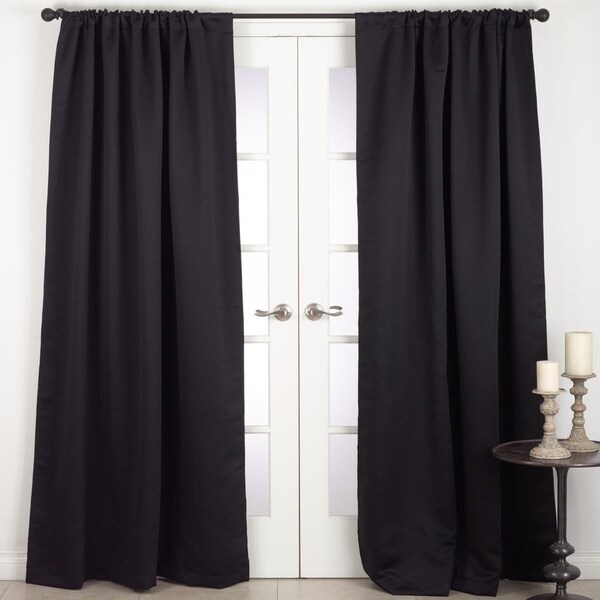 Doba-Bnt SARO  54 x 84 in. Solid Rod Pocket Blackout Window Curtain Panel  Black - SA3202357