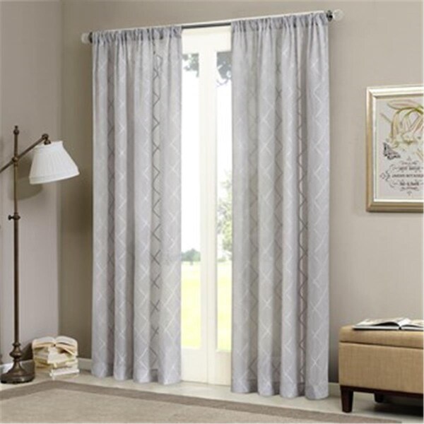 Madison Park Irina Diamond Sheer Window Curtain, Grey - 84 in. - MP40-1066