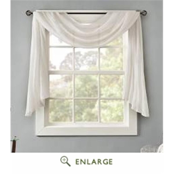 Madison Park 42 x 216 in. Harper Solid Crushed Scarf Sheer, White - MP40-4511