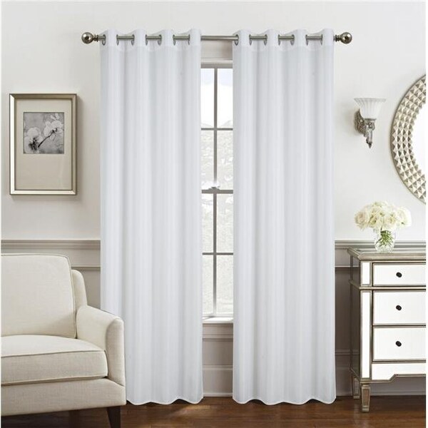 Olivia Gray Olivia Gray PNG31697 54 x 84 in. Gilbert Solid Single Grommet Curtain Panel; White - PNG31697
