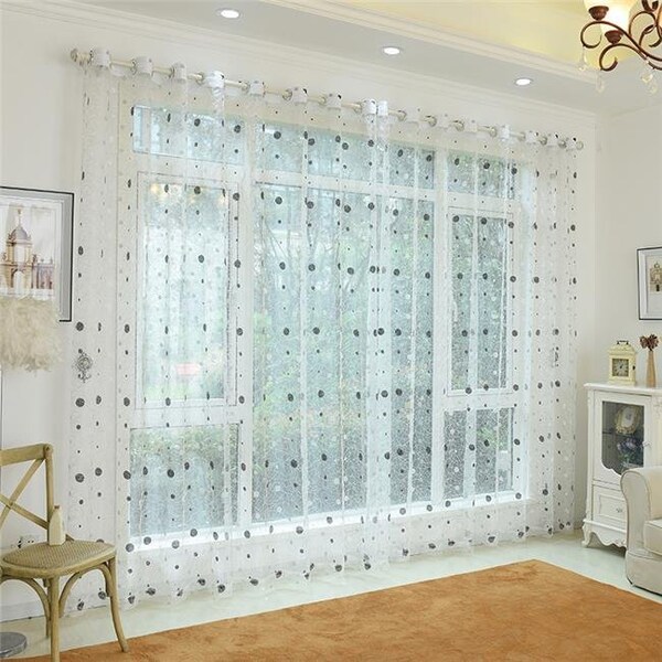 Dolce Mela Dolce Mela DMC483 Pearly Sheer Curtain Panel; White - DMC483