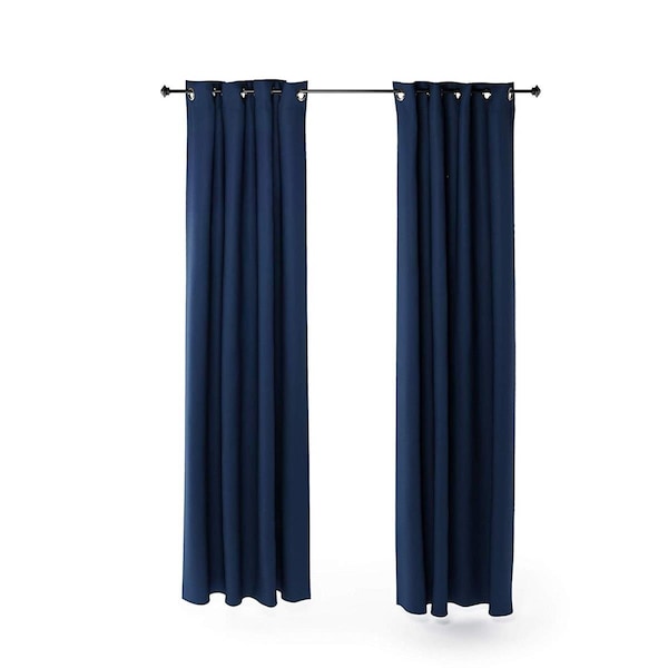 Furinno Collins Blackout Curtain, 52 x 95 in. - 2 Panels - Dark Blue - 2-FC66005DBL