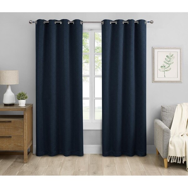 Doba-Bnt 52 x 96 in. Blackout Window Curtains; Navy Blue - Set of 2 - SA3195472