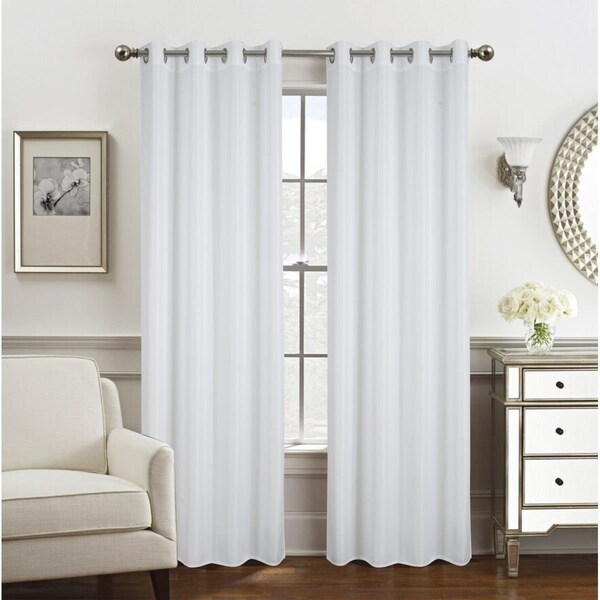 Kd Gabinete 54 x 84 in. Gilbert Solid Single Grommet Curtain Panel, White - KD2646395