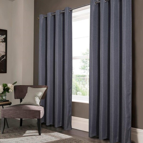 Olivia Gray 84 in. Lucas Jacquard Blackout Grommet Panel, Charcoal - PNL41117