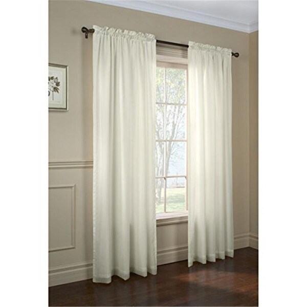 Commonwealth Home Fashions Commonwealth Home Fashion 63 in. Thermalogic Rhapsody Lined Light Filtering Voile Panel, White - 70489-100-63-001