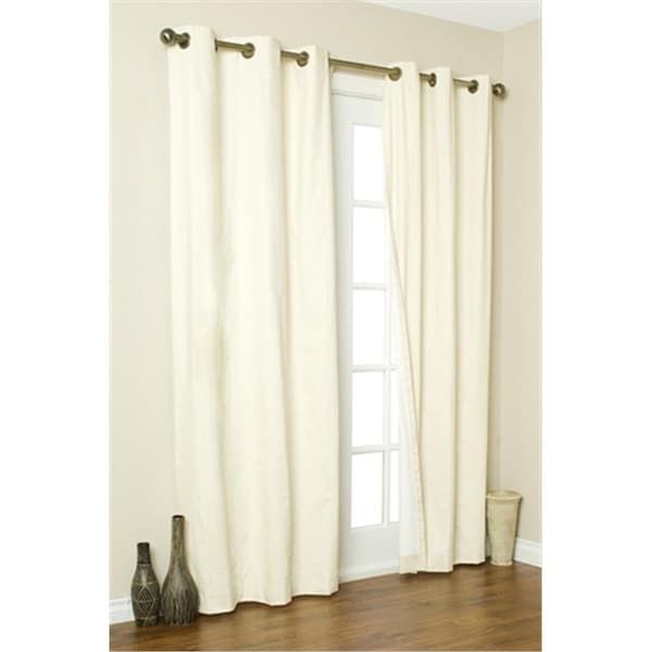 Escenografia Thermalogic Insulated Solid Color Grommet Top Curtain Panel Pairs 95 in., Natural - ES3363028
