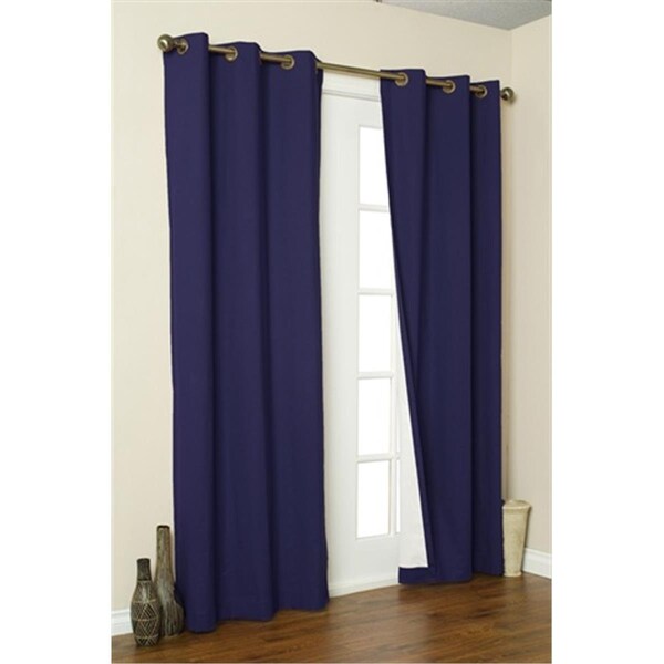 Commonwealth Home Fashions Thermalogic Insulated Solid Color Grommet Top Curtain Panel Pairs 160 x 84 in., Navy - 70370-188-609-160