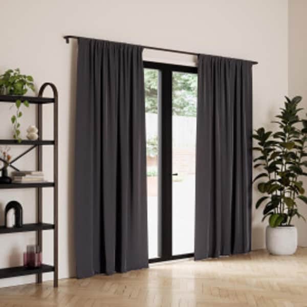 Umbra Umbra Twilight Charcoal Blackout Curtains 52 in. W X 95 in. L - 1017284-149
