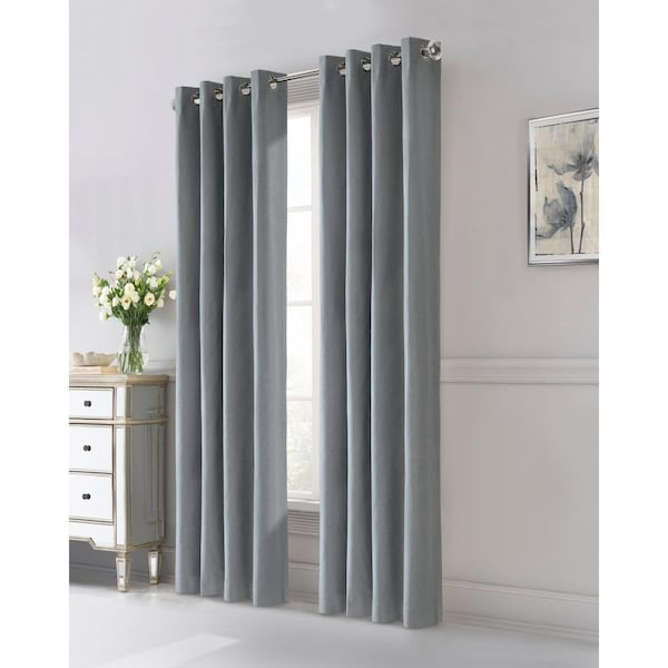 Kd Muebles De Dormitorio 52 x 84 in. Edison Grommet Curtain Panel Window Dressing; Blue - KD2845619