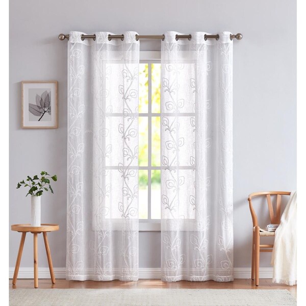 Palacedesigns 96 in. Blush Boho Embroidered Window Panels - Set of 2 - PA3685321