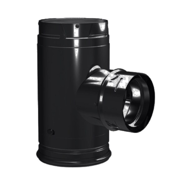 Dura Vent Dura Vent 4PVP-T3B1 4 in. Dia. Pellet Vent Pro Black Increaser Tee with Clean-Out Tee Cap; Black - 4PVP-T3B1