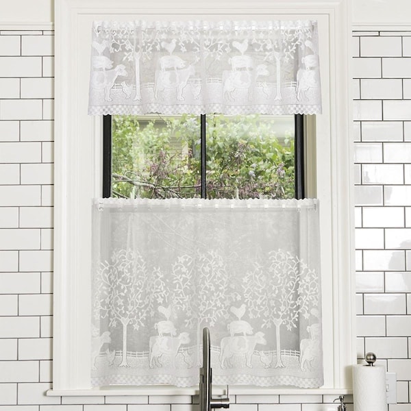 Heritage Lace 60 x 24 in. Farmhouse Tier, White - 6390W-6024