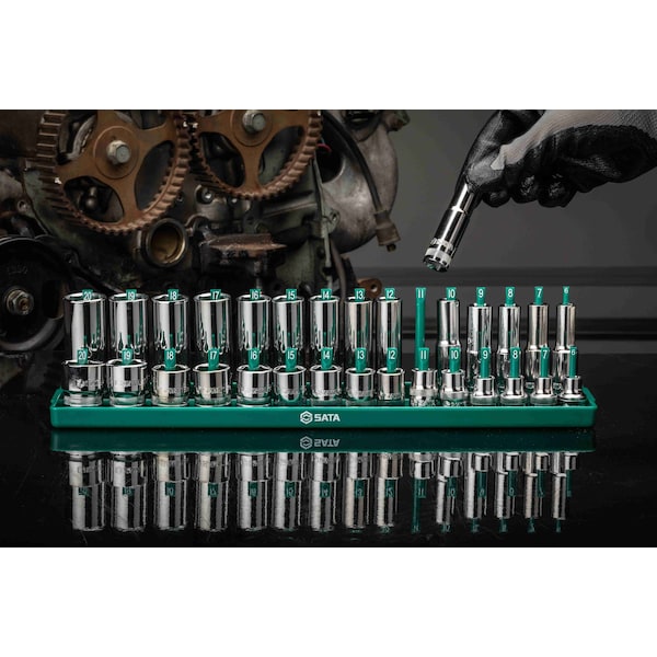Sata Métrico 1/4in, 3/8in y 1/2in Socket Tra - ST95401