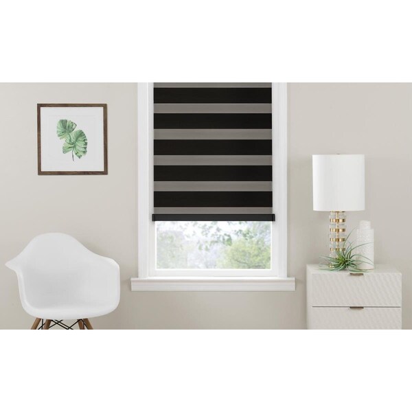 Achim Importing Achim  43 x 72 in. Cordless Celestial Room Darkening Double Layered Shade - Black - CCRD43BK02