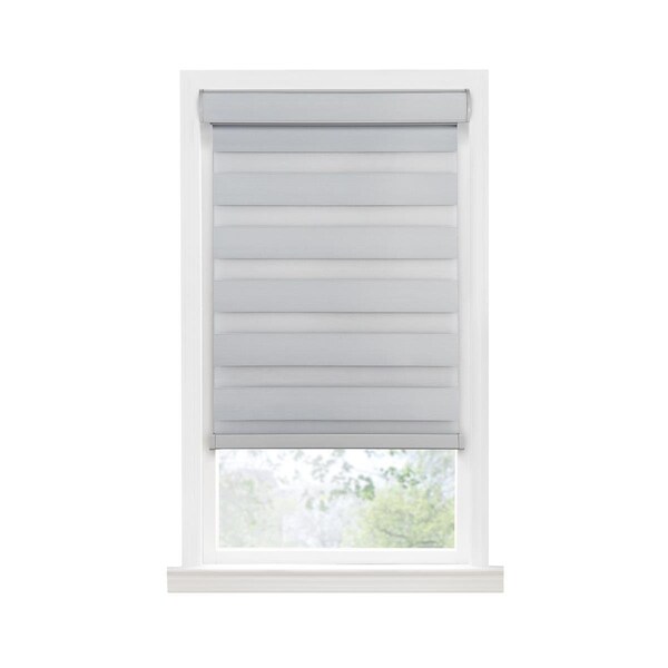 Eyecatcher 23 x 72 in. Cordless Celestial Room Darkening Double Layered Shade, Oyster - EY2511724