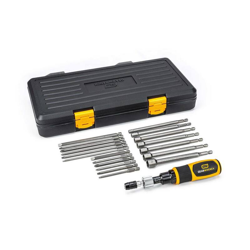 Juego de desarmador de torque GEARWRENCH de 1/4 de pulgada, 10-50 pulgadas/libra con estuche (20 piezas) - 89620