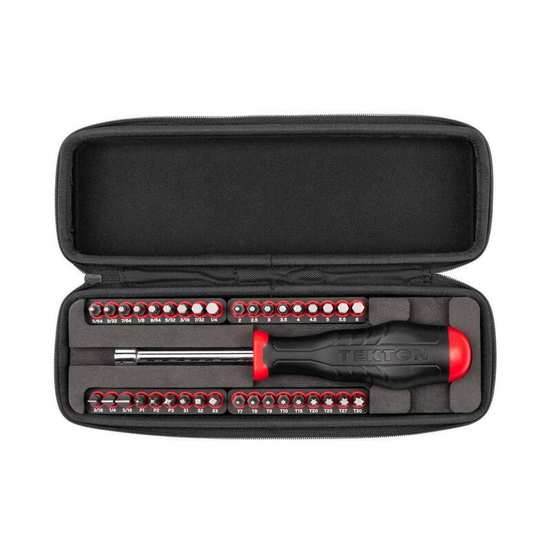 Juego de desarmadores y puntas de 1/4 pulg. TEKTON con estuche (37 piezas) - DBH93101