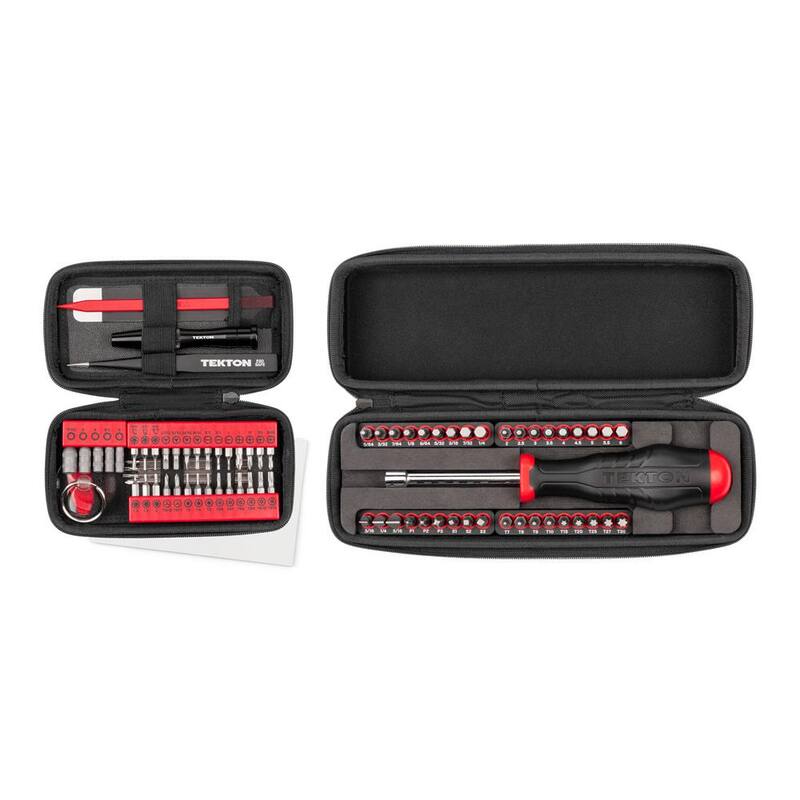 Juego de rescate tecnológico Everybit TEKTON de 1/4 pulg. y set de bits/desarmadores con estuches (83 piezas) - DRV99003