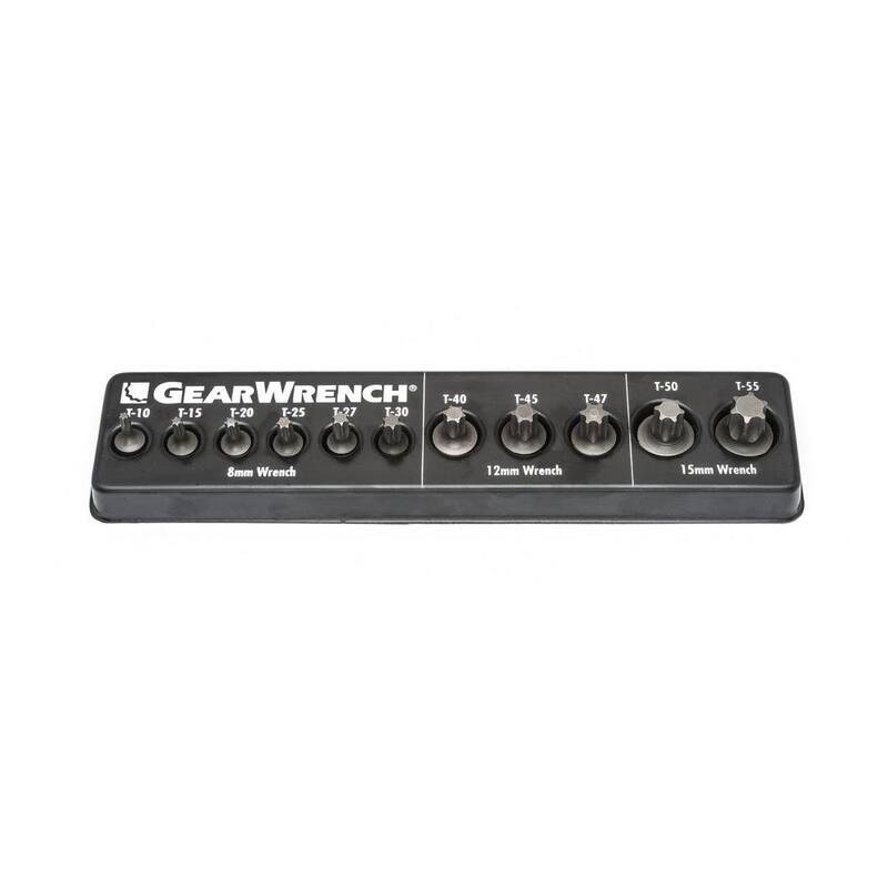 Juego de insertos para llave de dado Torx de perfil bajo GEARWRENCH para llaves de 6 y 12 puntos (11 piezas) - 81560