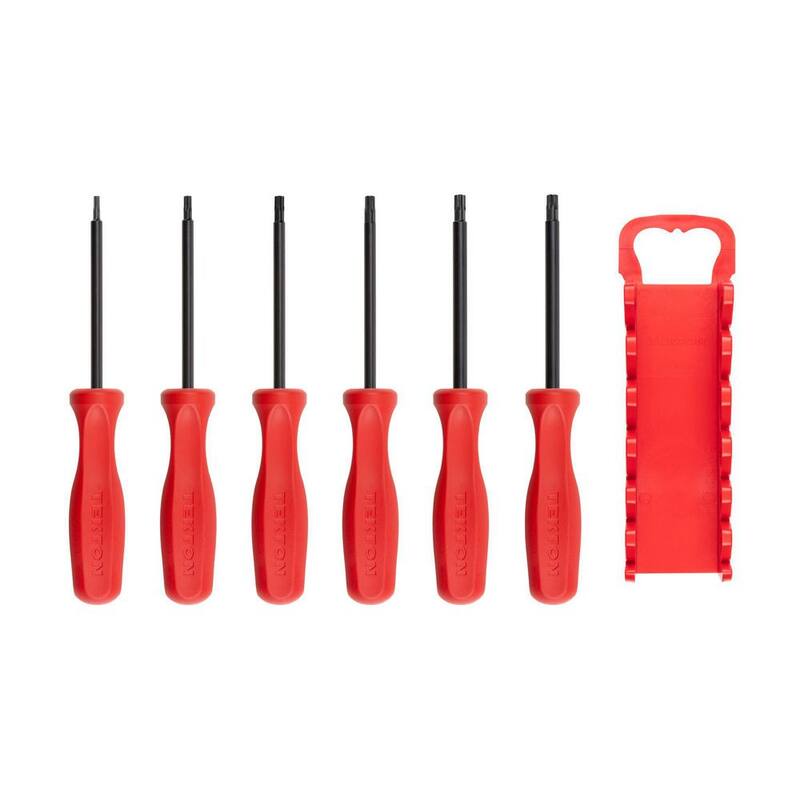 Juego de destornilladores de hoja de óxido negro con mango resistente TEKTON Torx, 6 piezas (T10-T30) - Soporte - DST92001