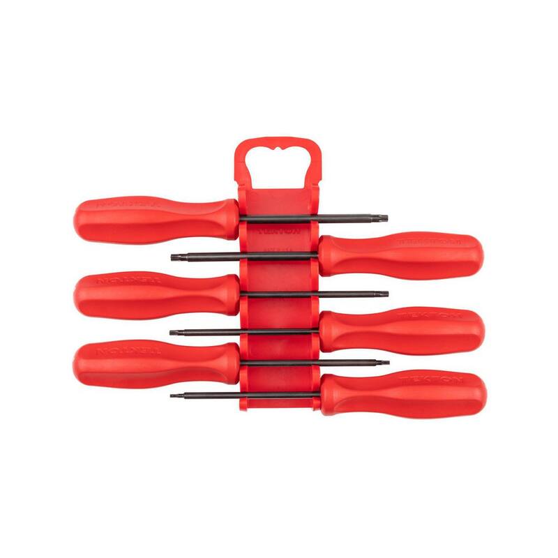 Juego de destornilladores de hoja de óxido negro con mango resistente TEKTON Torx, 6 piezas (T10-T30) - Soporte - DST92001